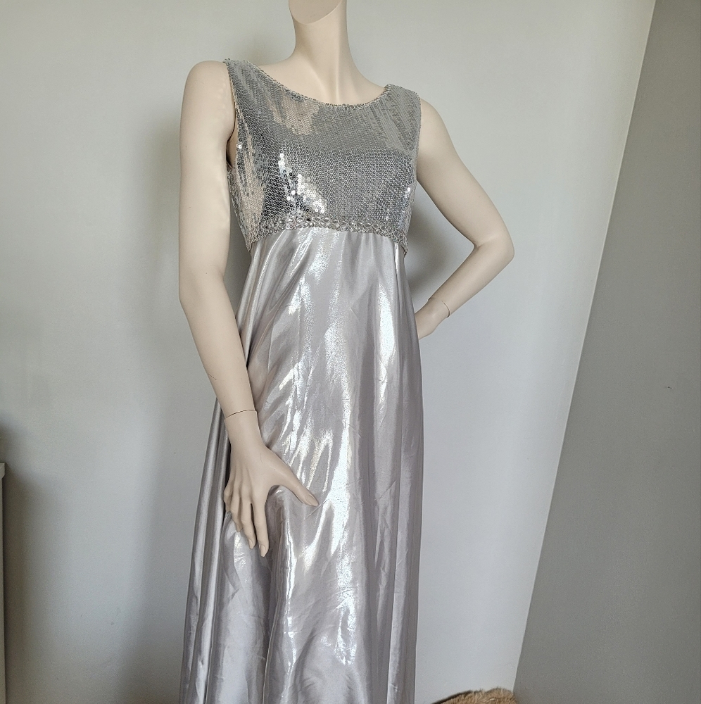 Silver sequined gown
